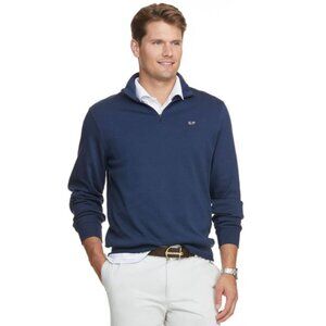 Vineyard Vines Jersey Navy Blue Quarter Zip Pullover Size Medium M